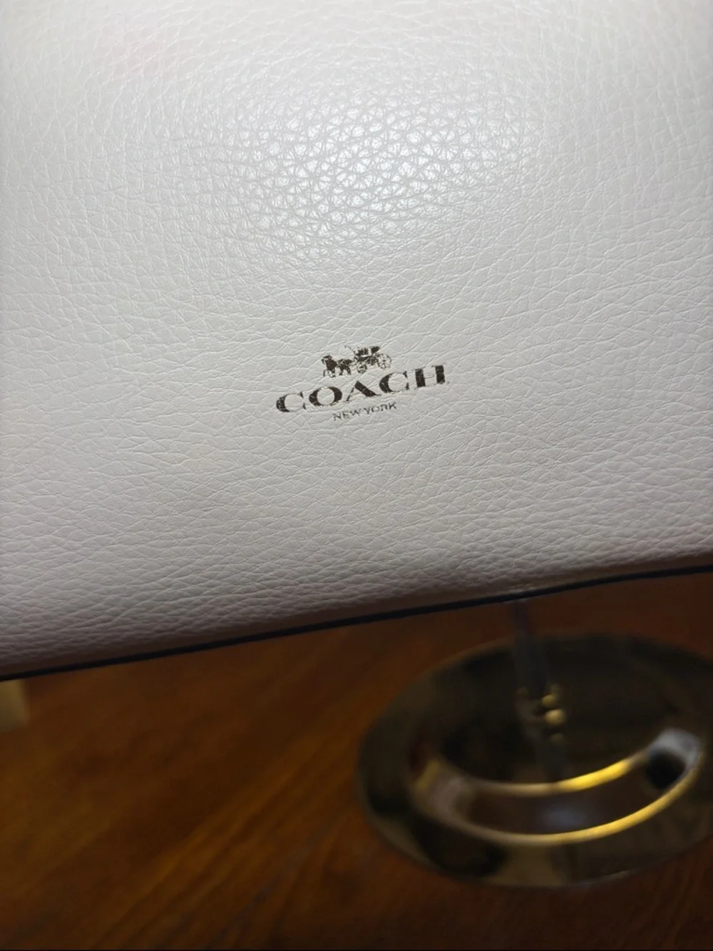 Coach F58660 Derby Tote in Chalk White Pebbled Leather EUC